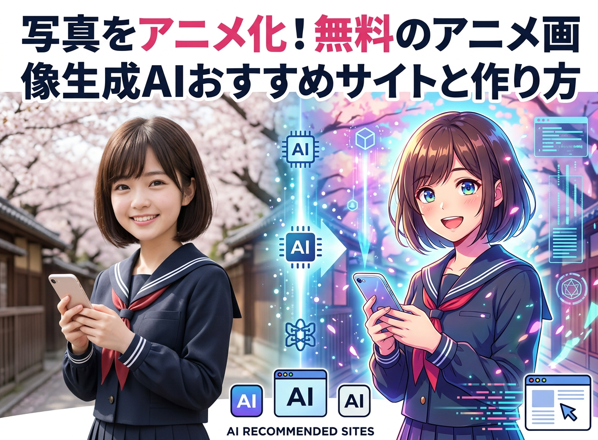 【2026】写真をアニメ化！無料のアニメ画像生成AIおすすめサイトと作り方を紹介