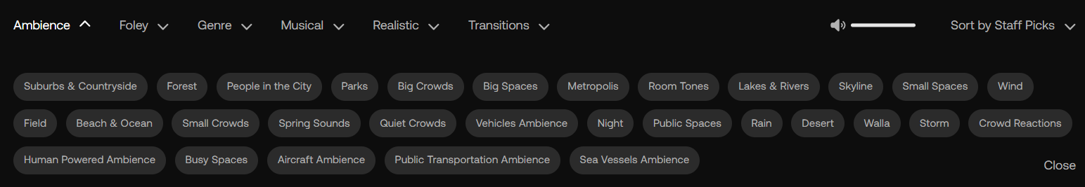 アートリストのサウンドエフェクトオプション