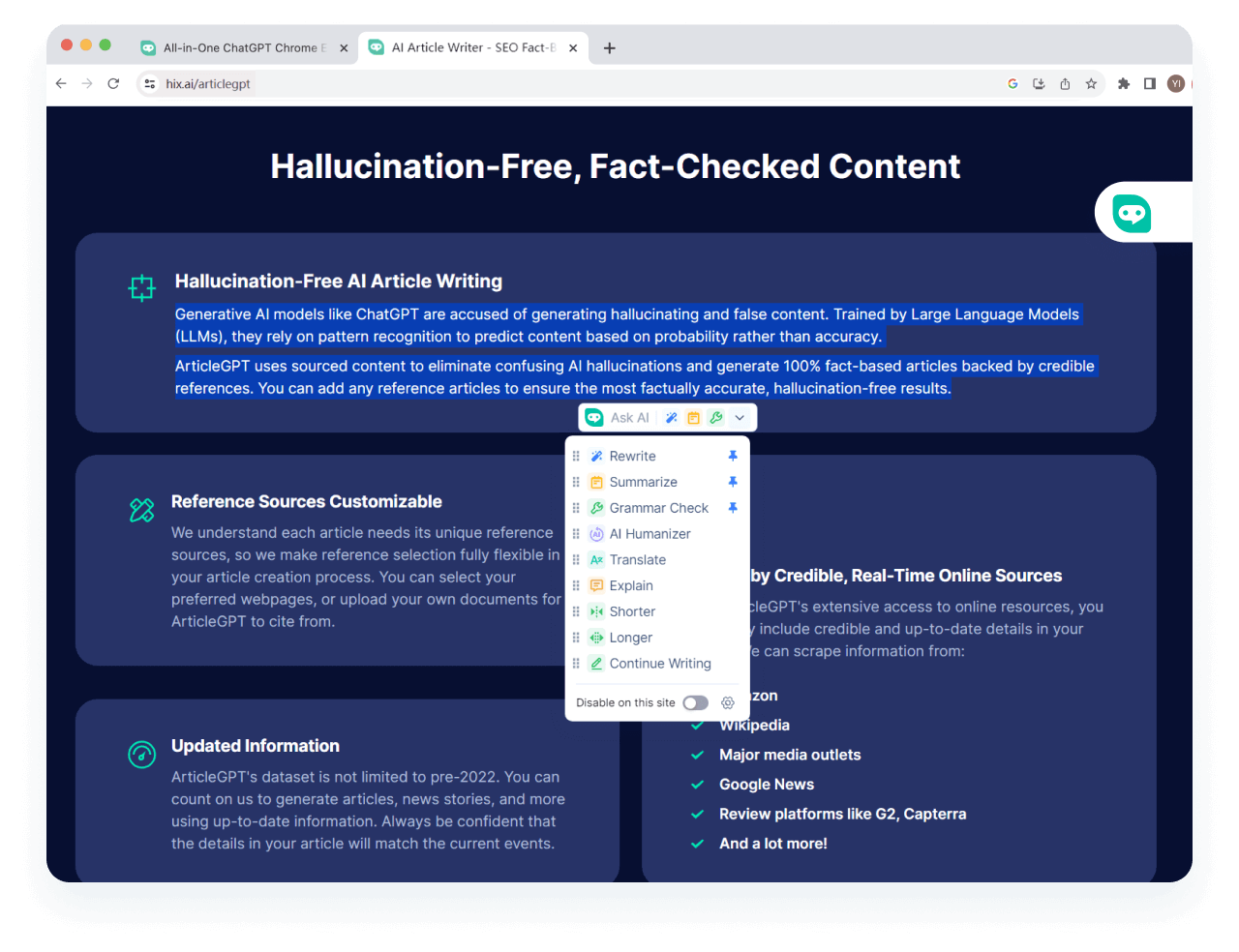 Chrome 에서 <span class="text-[#00D3B6]">어디서나</span> AI 도움 받기