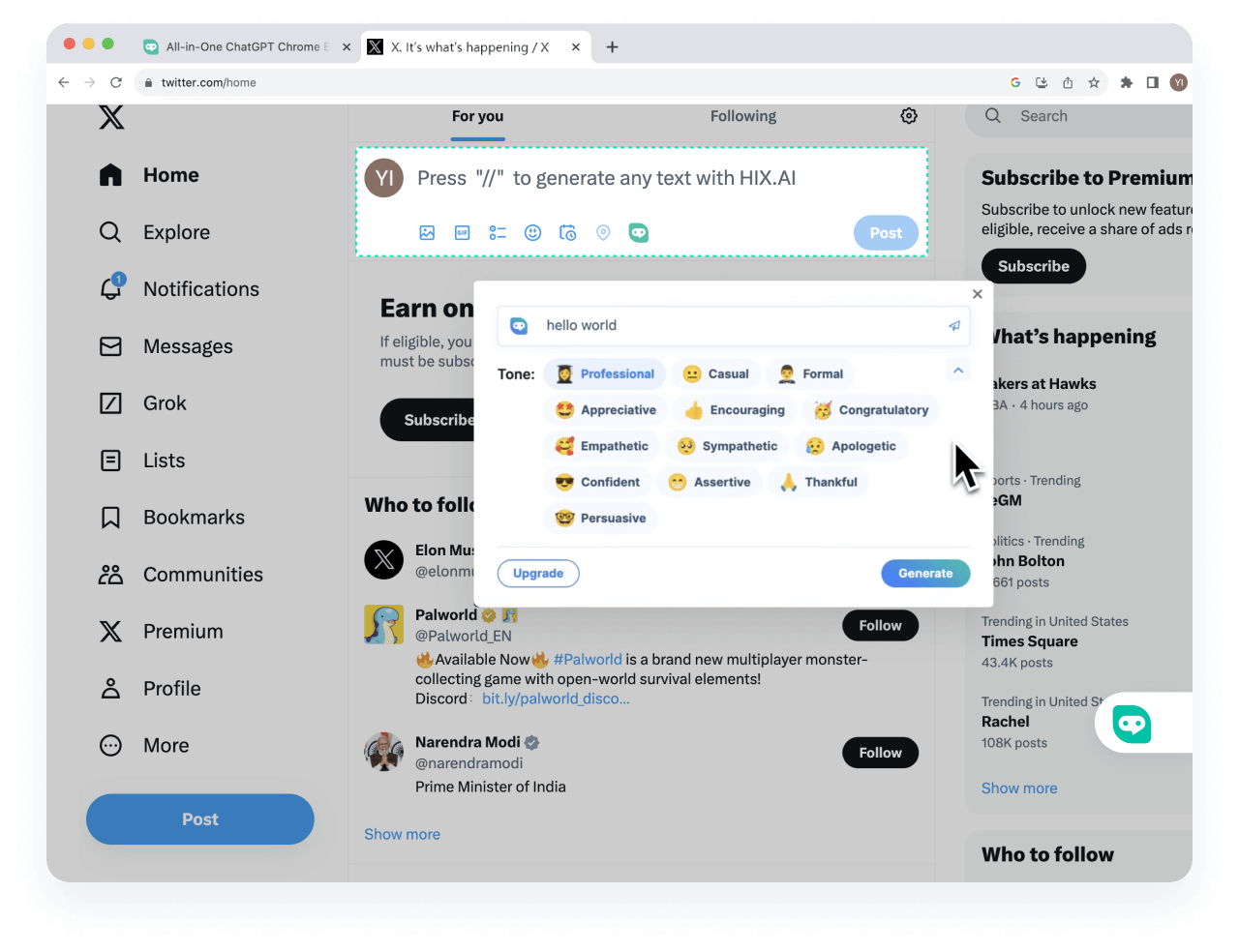 Chrome 에서 소셜 미디어를 <span class="text-[#00D3B6]">강화하세요</span>