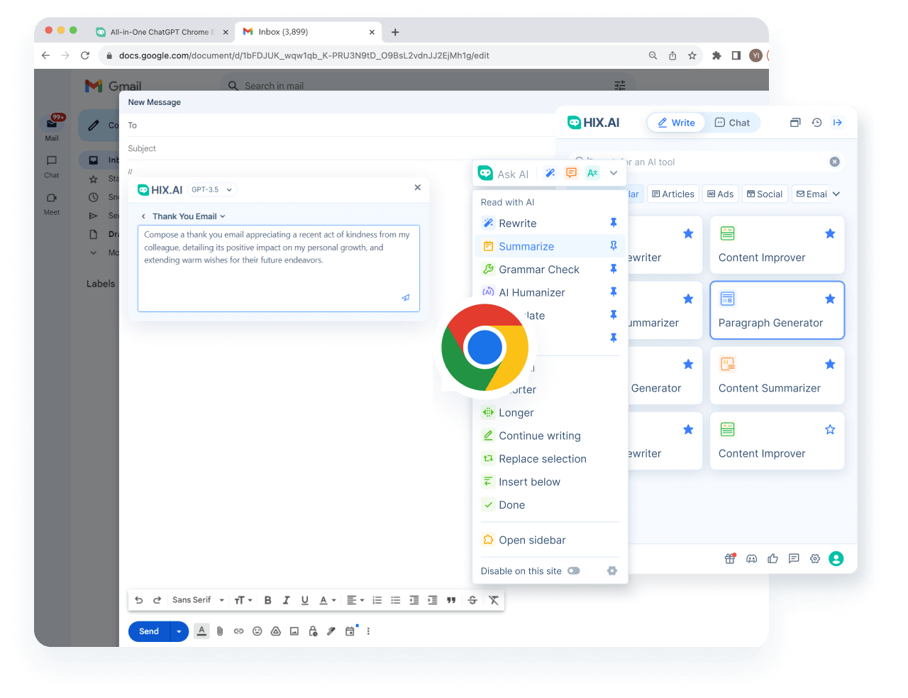 Chrome 에서 <span class="text-[#00D3B6]">그 어느 때보다 빠르게</span> 글쓰기