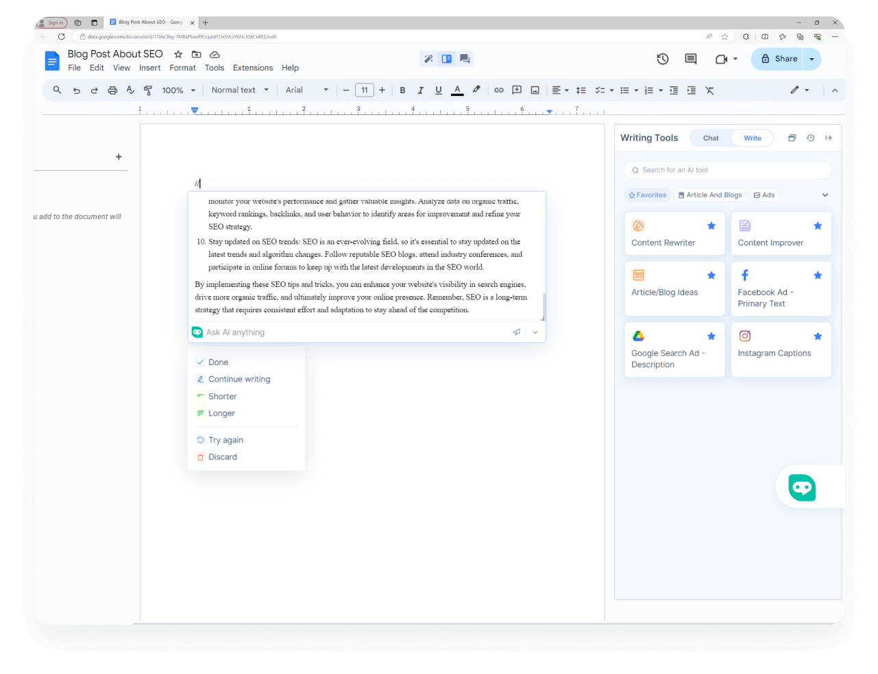 Przekształć Google Docs w <span class="text-[#00D3B6]">doskonałą alternatywę Notion AI</span>