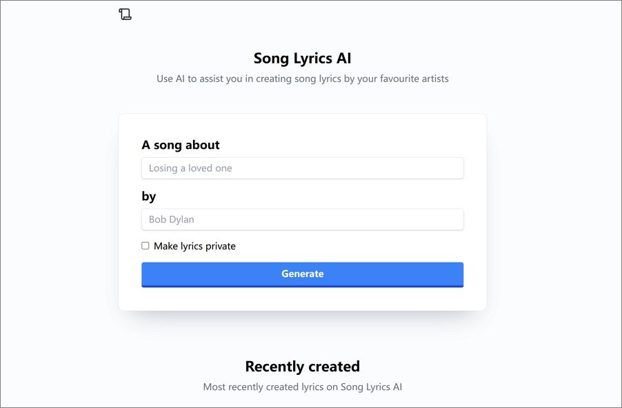 SongLyrics AI