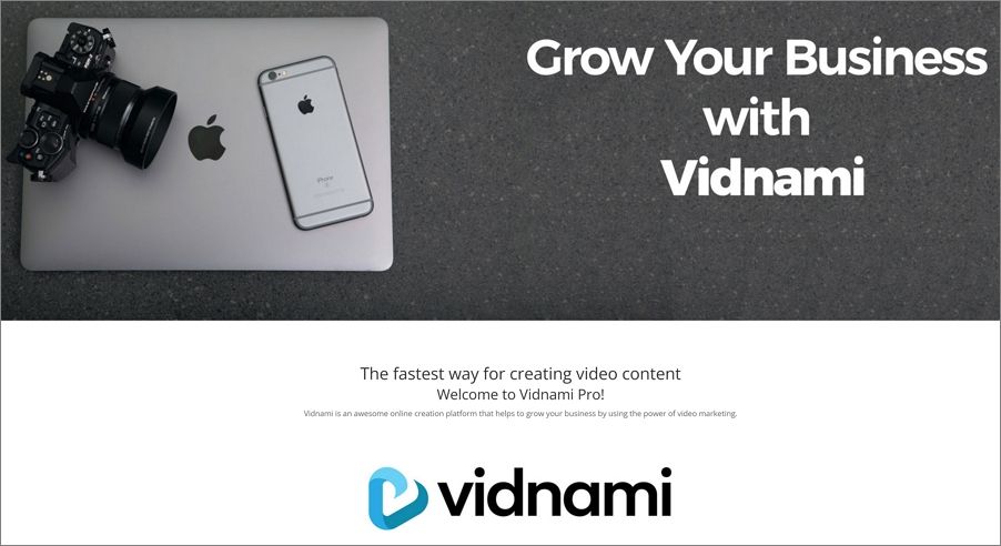 Vidnami Gerador de vídeo gratuito por IA