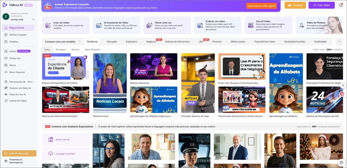 Vidnoz Gerador de vídeo IA